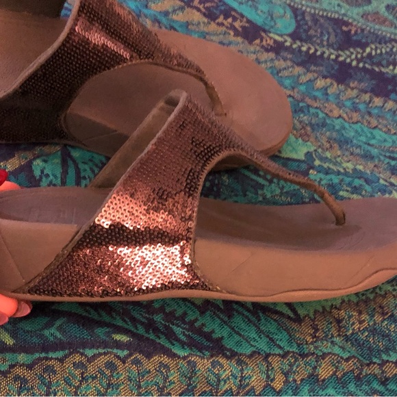 FitFlop  Electra Classic Wedge Sandals  Pewter Color - Picture 5 of 8